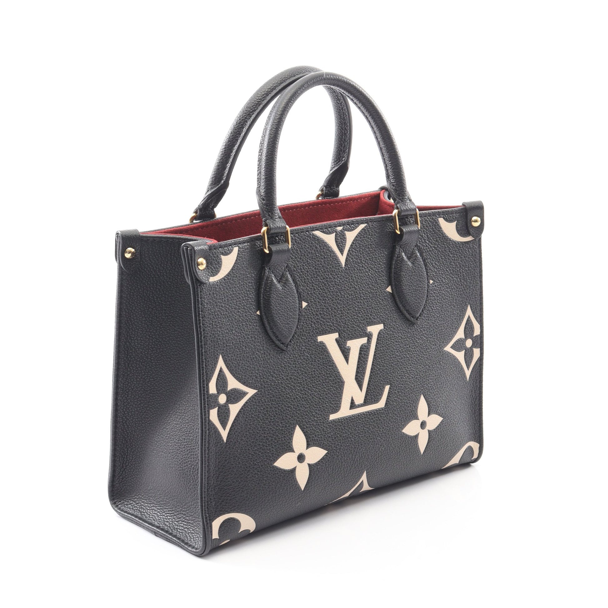 オンザゴーPM バイカラー モノグラムアンプラント ハンドバッグ レザー ブラック ベージュ 2WAY ルイヴィトン バッグ LOUIS VUITTON