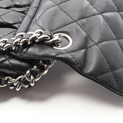 マトラッセ アラウンド チェーンショルダーバッグ ラムスキン ブラック シルバー金具 シャネル バッグ CHANEL