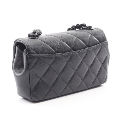 マトラッセ ショルダーバッグ キャビアスキン ブラック ブラック金具 シャネル バッグ CHANEL