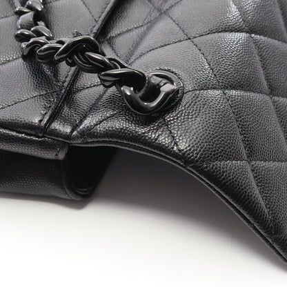 マトラッセ ショルダーバッグ キャビアスキン ブラック ブラック金具 シャネル バッグ CHANEL