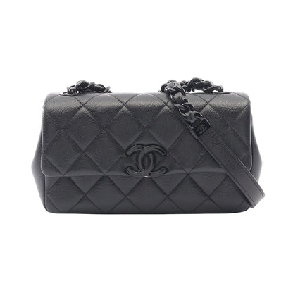 マトラッセ ショルダーバッグ キャビアスキン ブラック ブラック金具 シャネル バッグ CHANEL