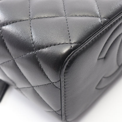マトラッセ バニティバッグ チェーンショルダーバッグ ラムスキン ブラック ゴールド金具 2WAY シャネル バッグ CHANEL