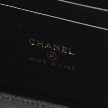 マトラッセ バニティバッグ チェーンショルダーバッグ ラムスキン ブラック ゴールド金具 2WAY シャネル バッグ CHANEL