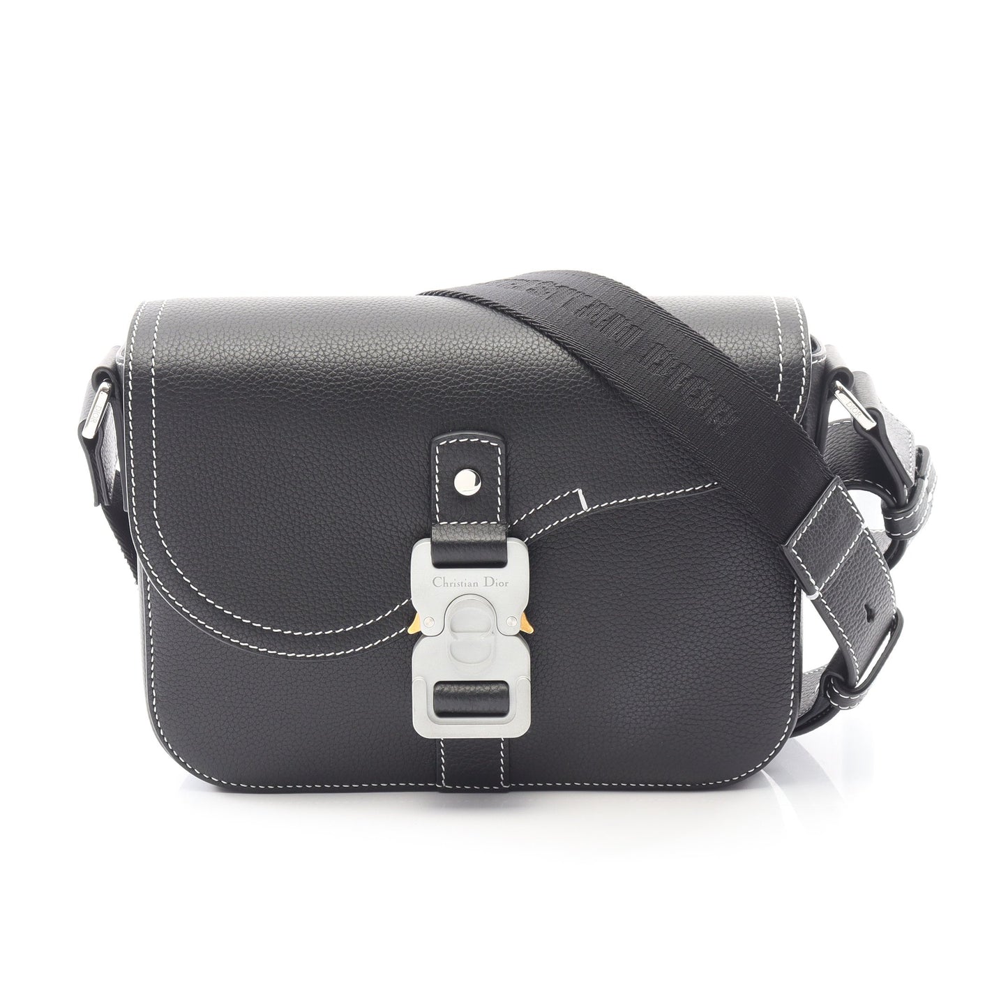 SADDLE FLAP MESSENGER サドル ショルダーバッグ レザー ブラック クリスチャンディオール バッグ Christian Dior