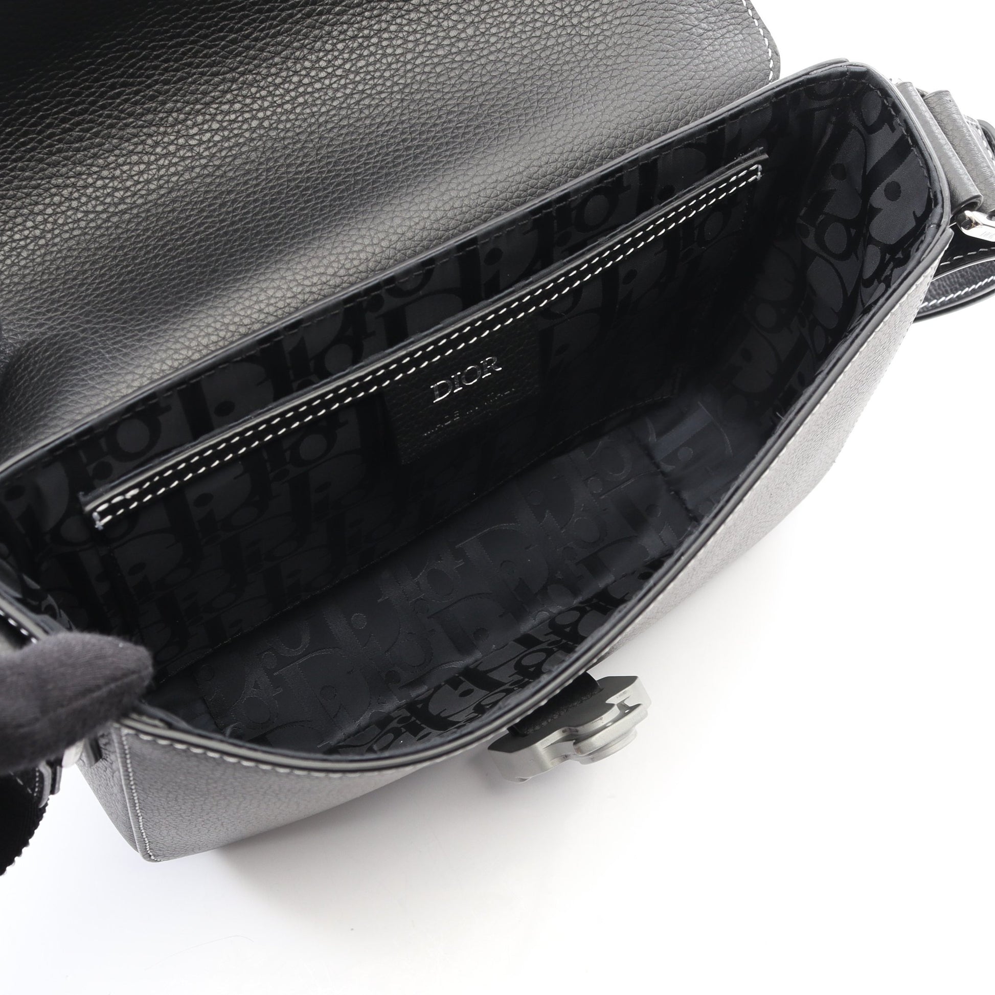 SADDLE FLAP MESSENGER サドル ショルダーバッグ レザー ブラック クリスチャンディオール バッグ Christian Dior