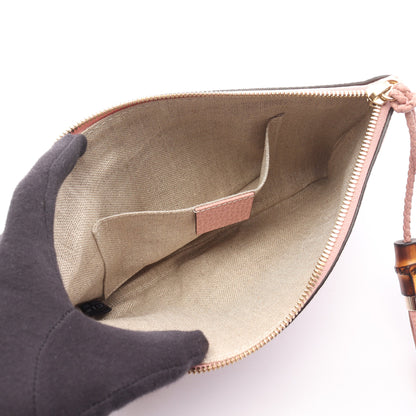 バンブー クラッチバッグ レザー ピンク グッチ バッグ GUCCI