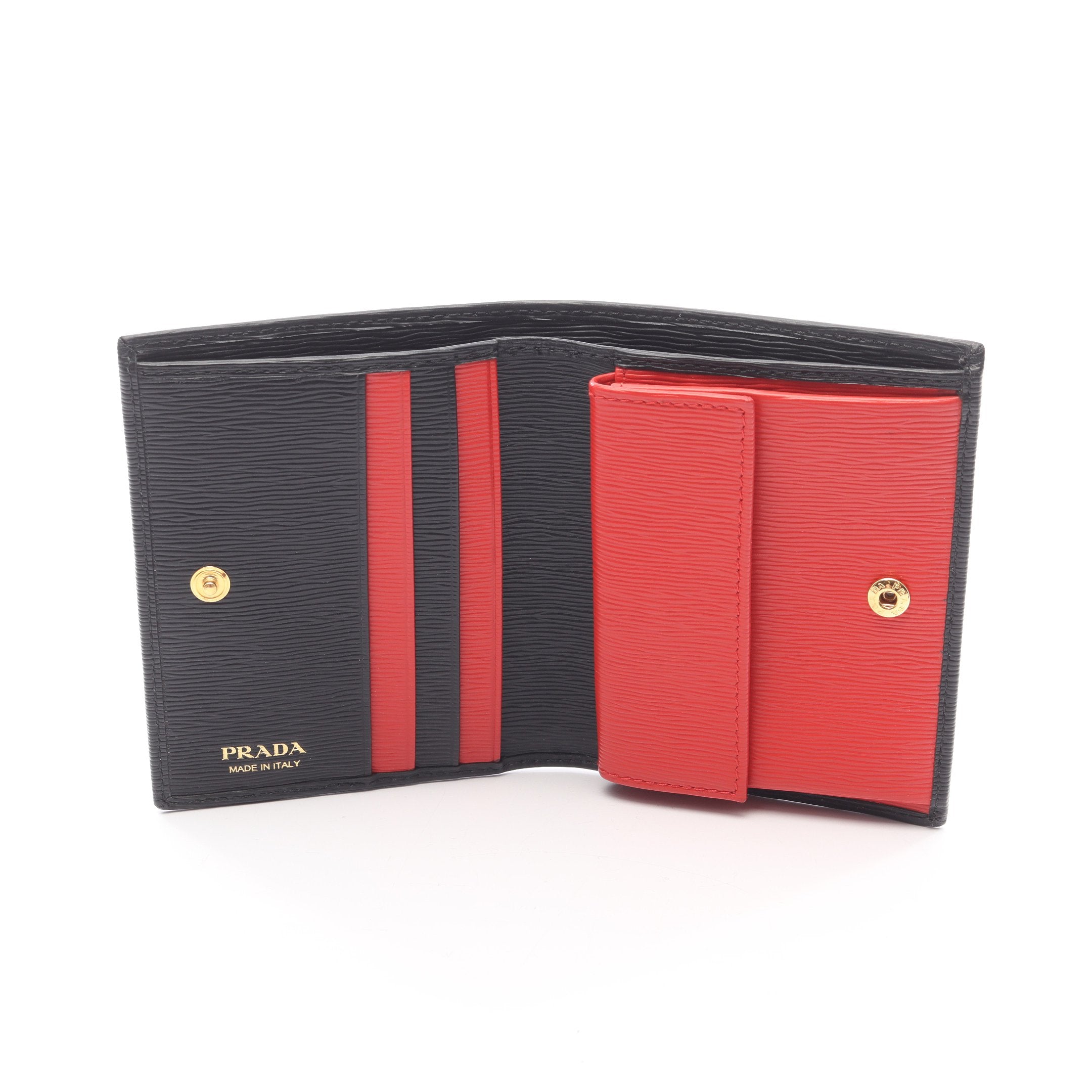 VITELLO MOVE 二つ折り財布 レザー ブラック プラダ – RECLO