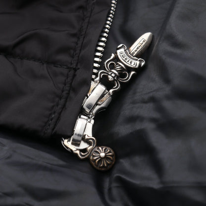 ダウンコート ナイロン ブラック フード付き クロムハーツ アウター Chrome Hearts