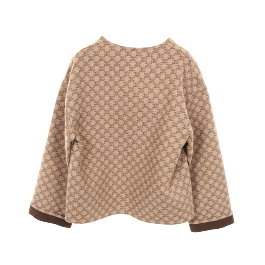 トリオンフ ノーカラー コート ウール ベージュ ブラウン セリーヌ