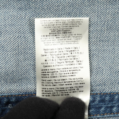 デニムジャケット コットン インディゴブルー ダメージ加工 フェンディ アウター FENDI