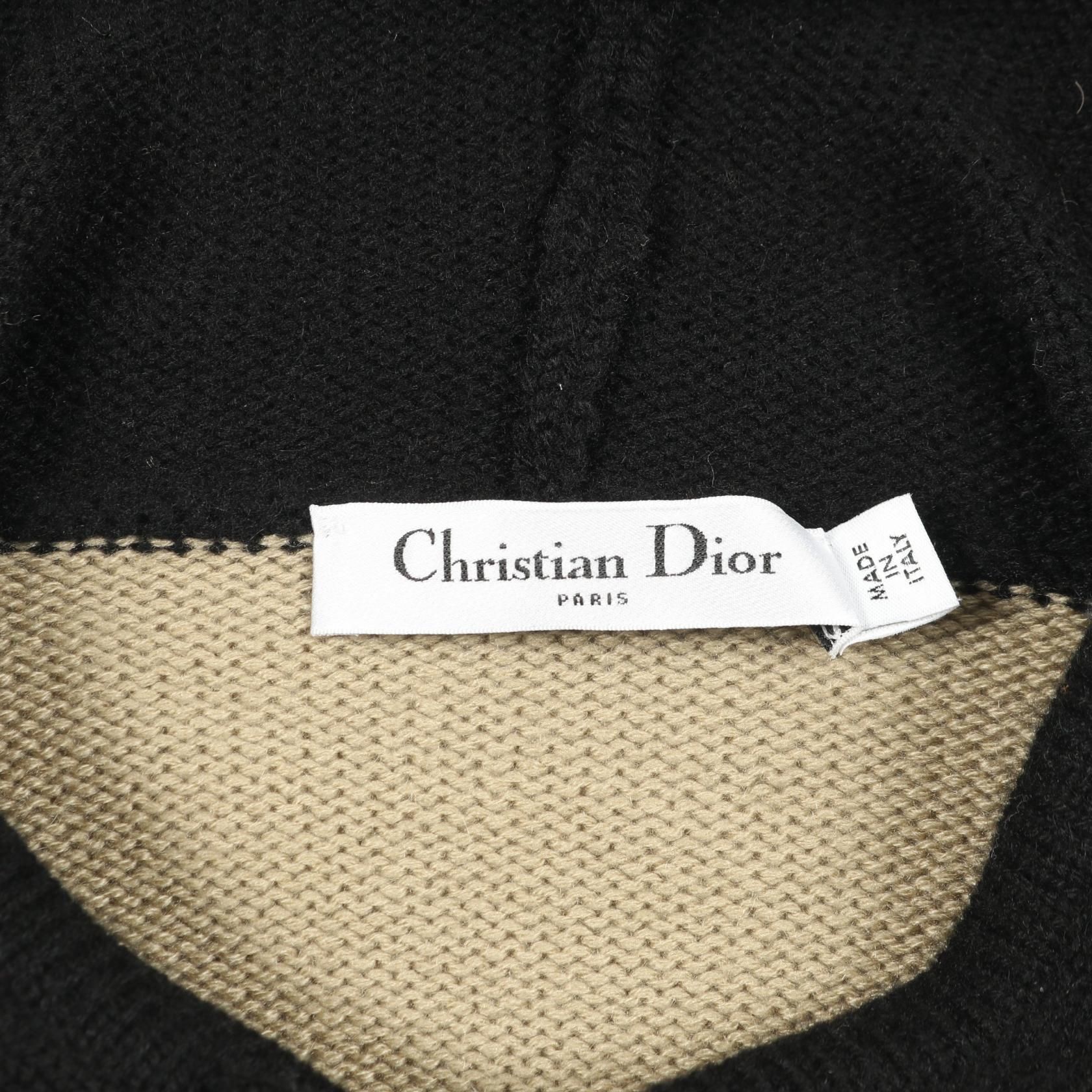 ニット プルオーバーパーカー ロゴ カシミヤ ベージュ ブラック クリスチャンディオール トップス Christian Dior