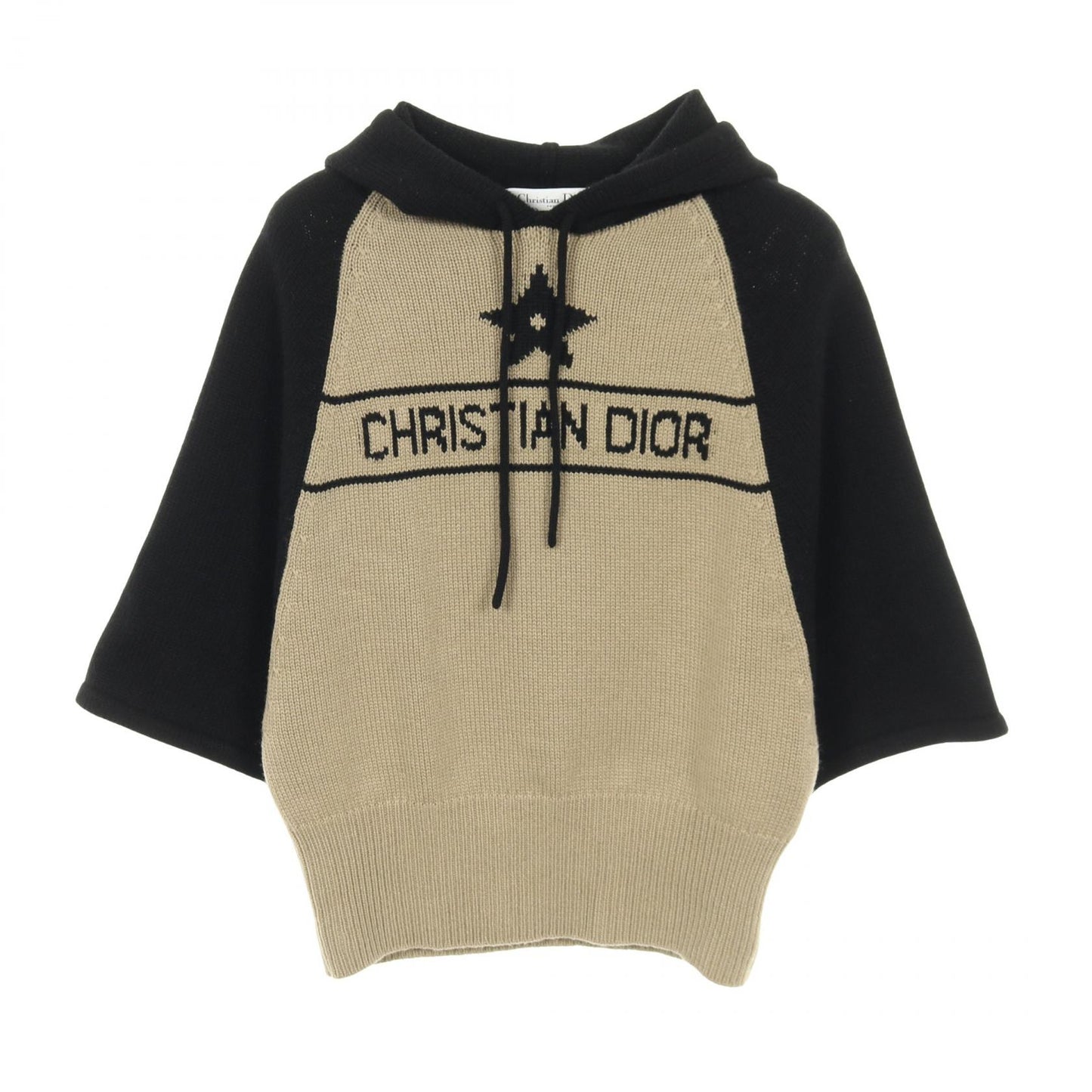 ニット プルオーバーパーカー ロゴ カシミヤ ベージュ ブラック クリスチャンディオール トップス Christian Dior