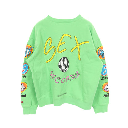 Chrome Hearts × MATTY BOY SEX RECORDS スウェットシャツ クルーネック コットン イエローグリーン マルチカラー クロムハーツ トップス Chrome Hearts