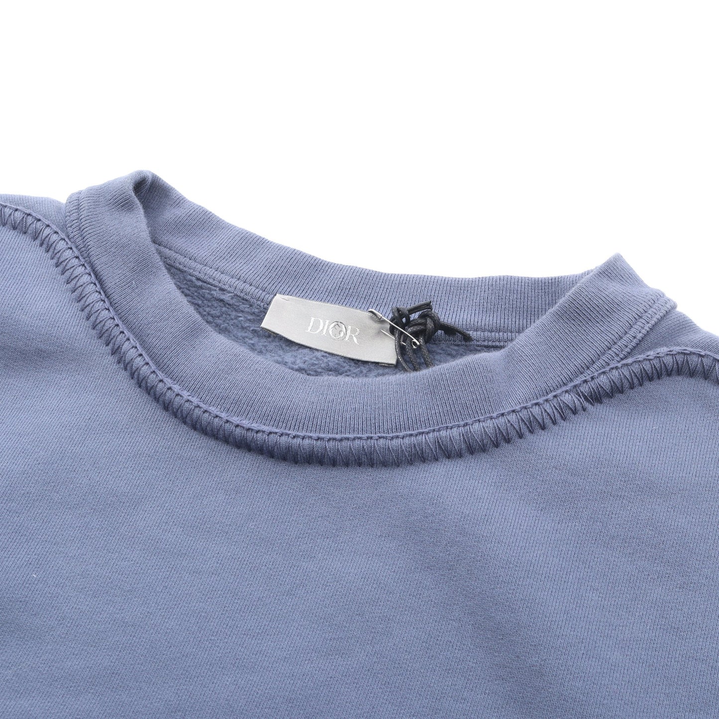 DIOR × Stone Island スウェットシャツ クルーネック ロゴ刺繍 コットン ブルーグレー ディオール トップス DIOR