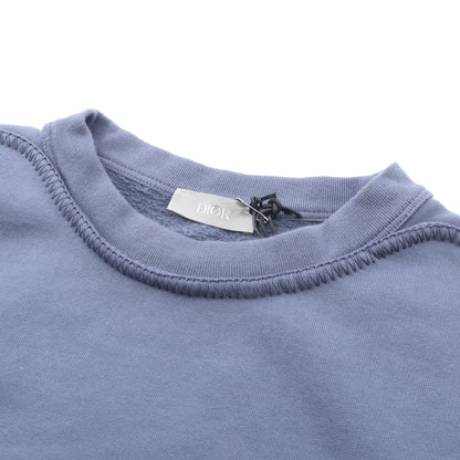 DIOR × Stone Island スウェットシャツ クルーネック ロゴ刺繍 コットン ブルーグレー ディオール トップス DIOR