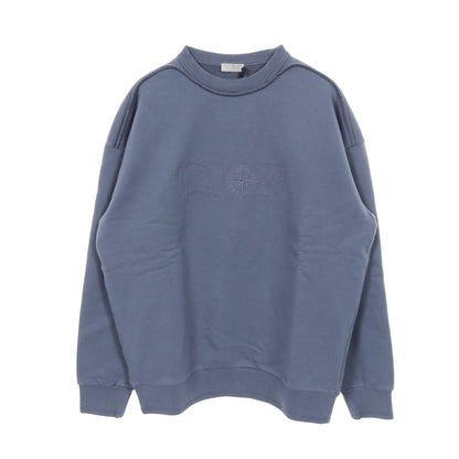DIOR × Stone Island スウェットシャツ クルーネック ロゴ刺繍 コットン ブルーグレー ディオール トップス DIOR