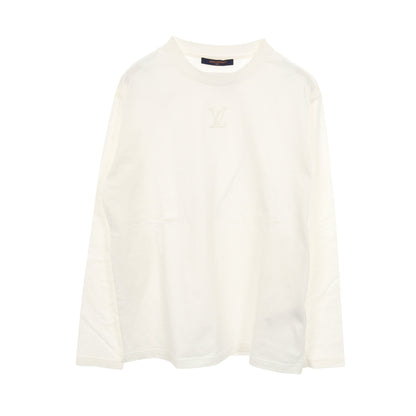 長袖Tシャツ クルーネック エンボスロゴ コットン ホワイト ルイヴィトン トップス LOUIS VUITTON