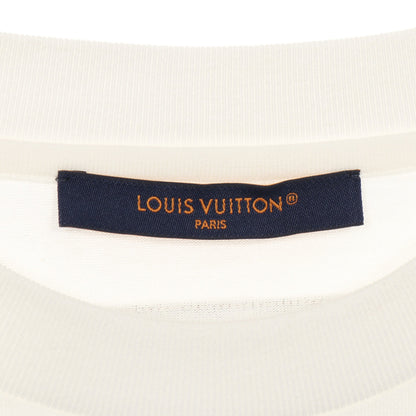 長袖Tシャツ クルーネック エンボスロゴ コットン ホワイト ルイヴィトン トップス LOUIS VUITTON