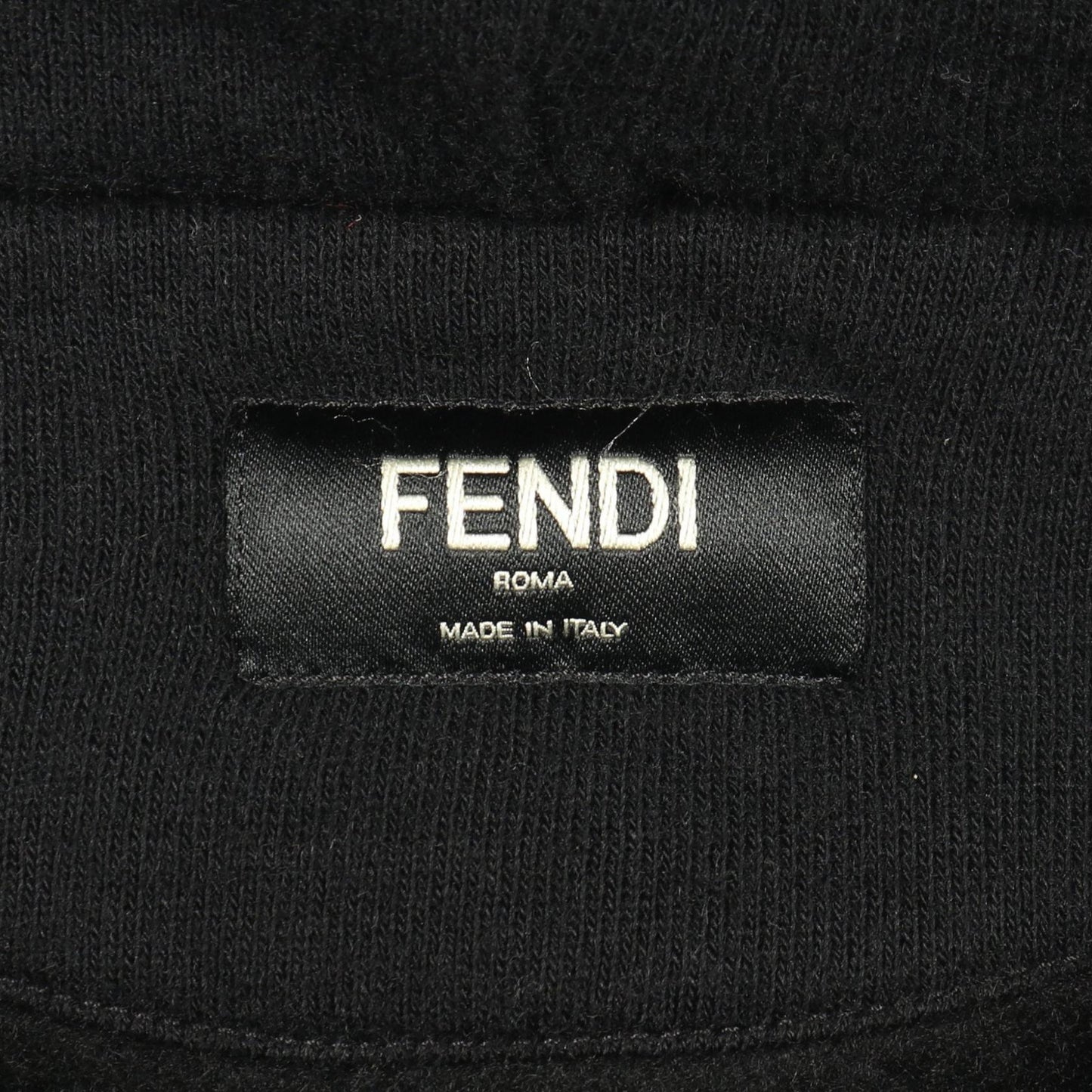 ズッカ ボックスロゴ プルオーバーパーカー コットン カシミヤ ブラック フェンディ トップス FENDI
