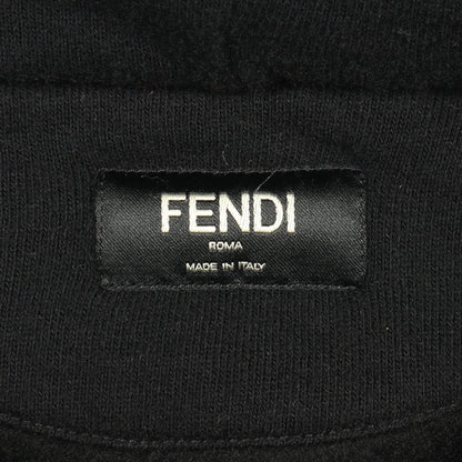 ズッカ ボックスロゴ プルオーバーパーカー コットン カシミヤ ブラック フェンディ トップス FENDI