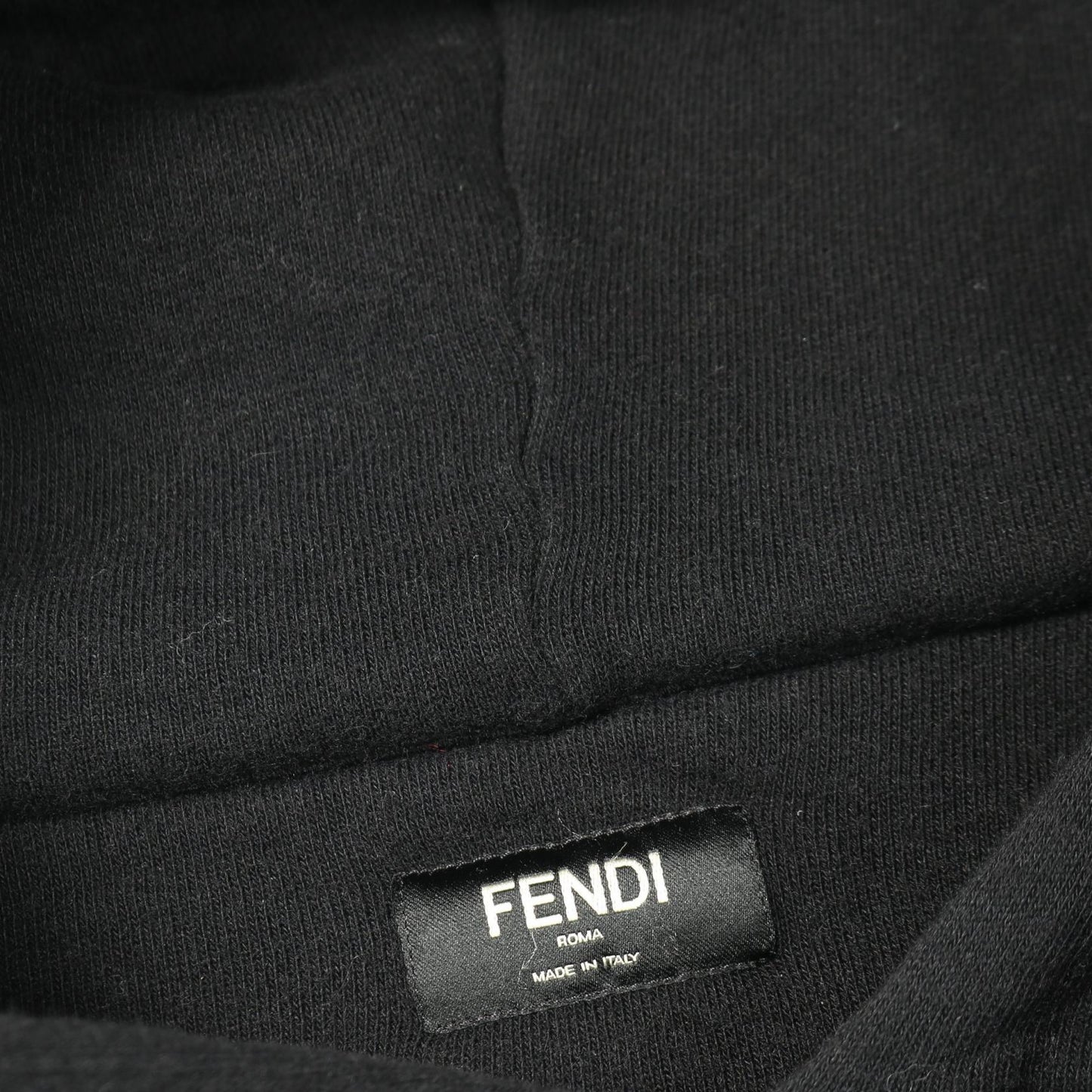 ズッカ ボックスロゴ プルオーバーパーカー コットン カシミヤ ブラック フェンディ トップス FENDI