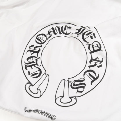 ホースシュー スウェットシャツ クルーネック バックプリント コットン ホワイト ブラック クロムハーツ トップス Chrome Hearts
