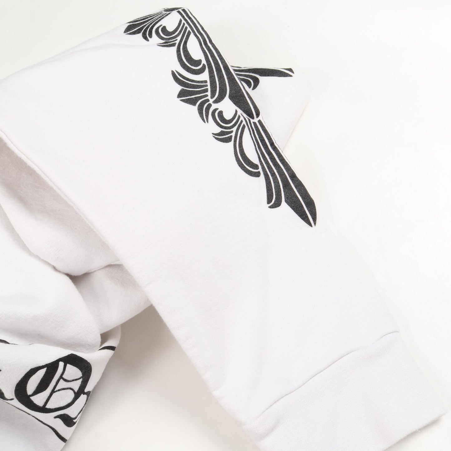 ホースシュー スウェットシャツ クルーネック バックプリント コットン ホワイト ブラック クロムハーツ トップス Chrome Hearts