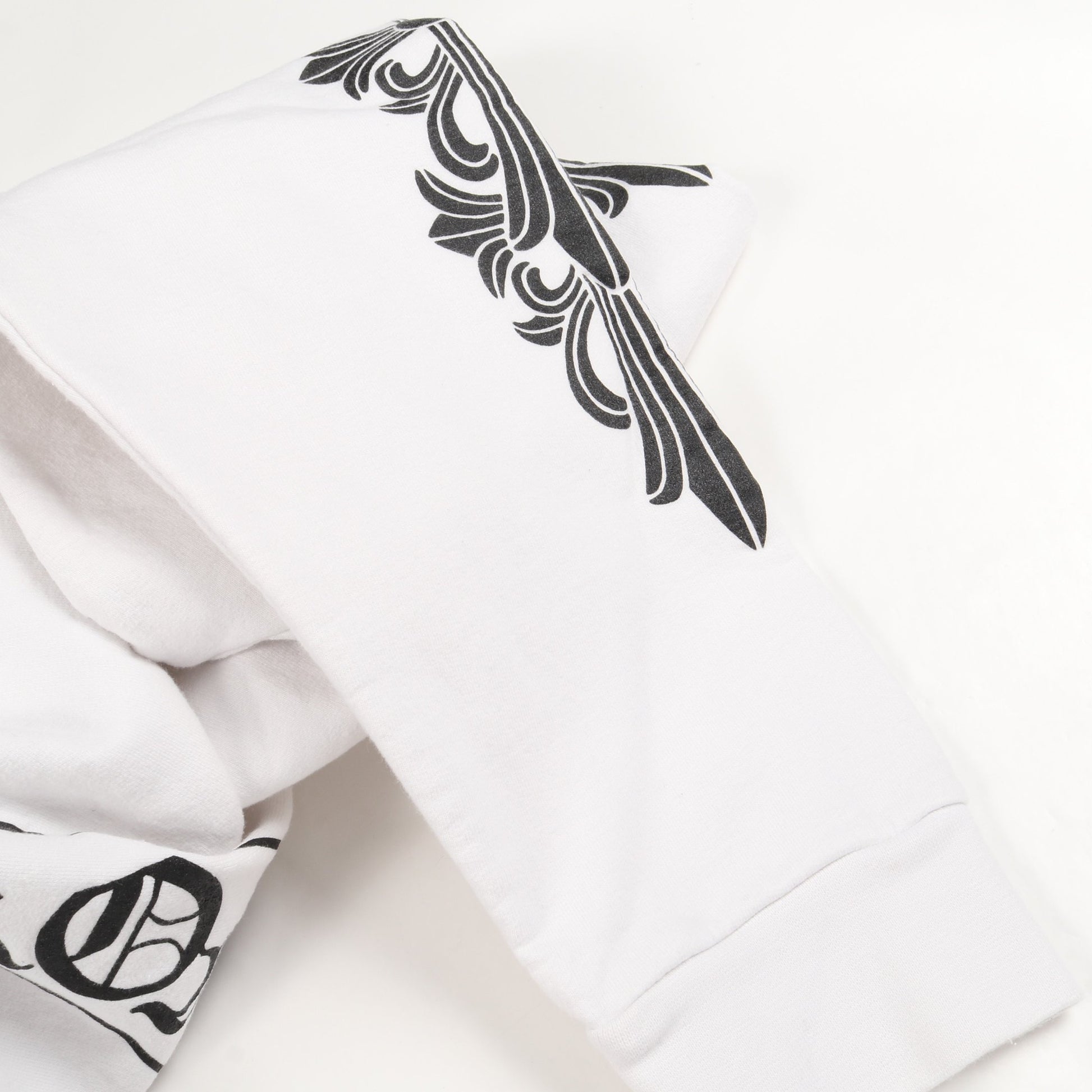 ホースシュー スウェットシャツ クルーネック バックプリント コットン ホワイト ブラック クロムハーツ トップス Chrome Hearts