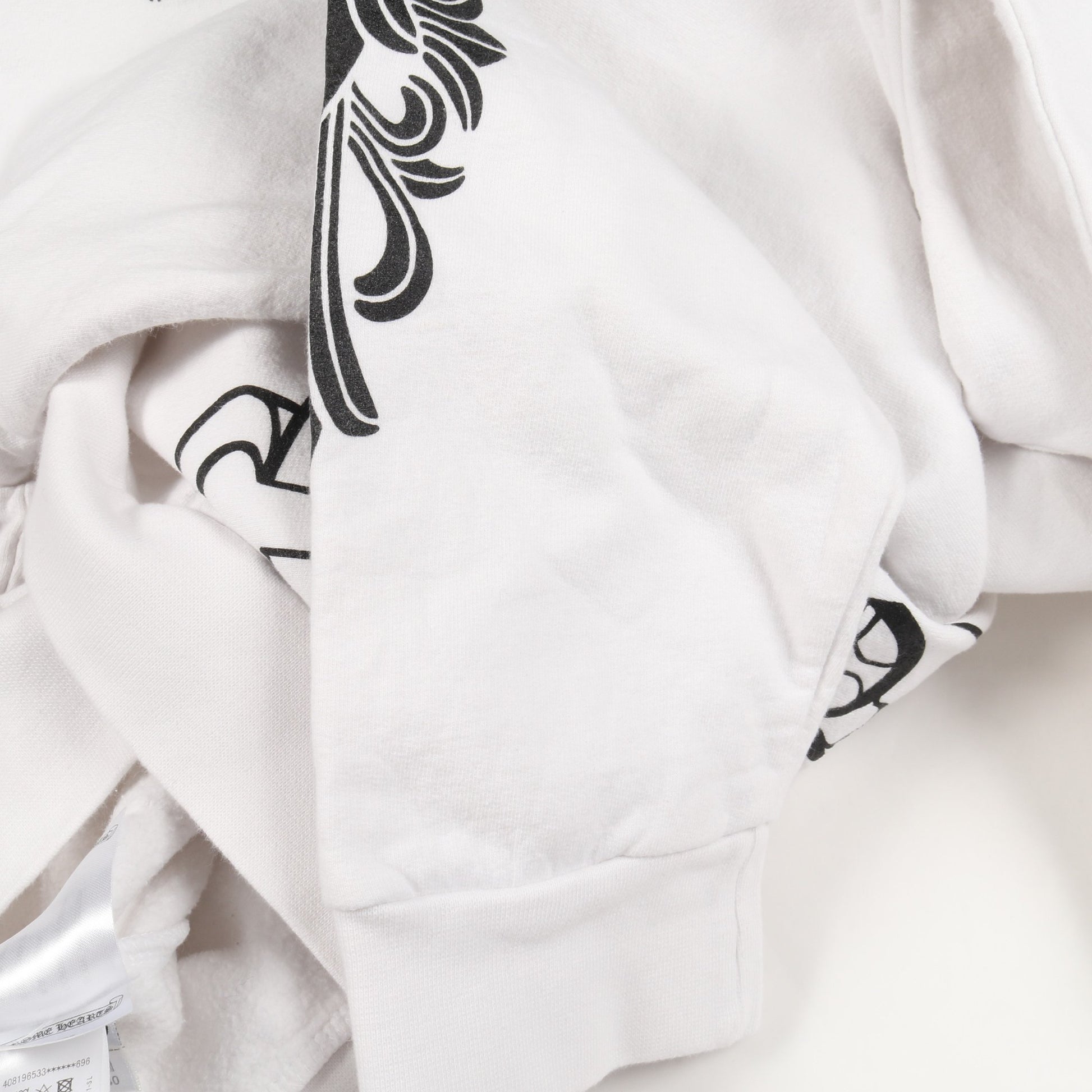 ホースシュー スウェットシャツ クルーネック バックプリント コットン ホワイト ブラック クロムハーツ トップス Chrome Hearts