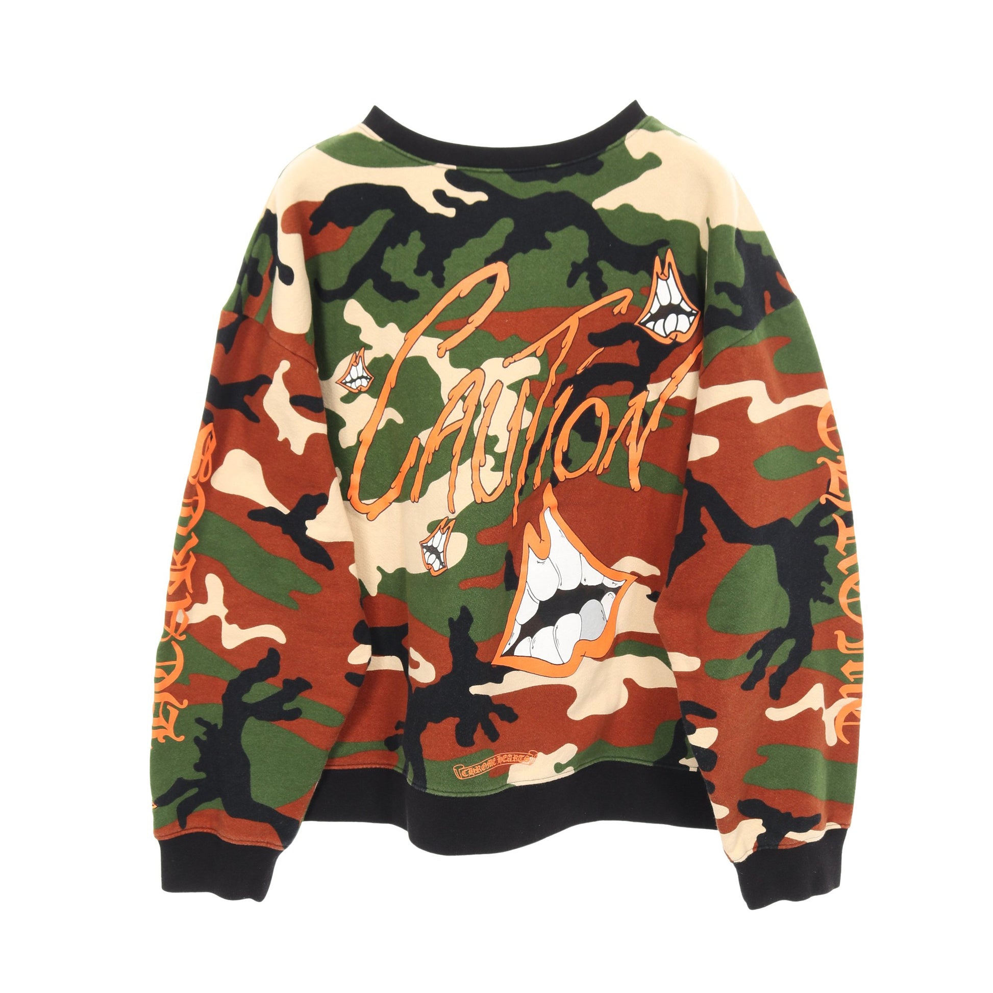 Chrome Hearts × MATTY BOY PPO CAUTION SWTSHRT スウェットシャツ クルーネック カモフラージュ コットン カーキグリーン マルチカラー クロムハーツ トップス Chrome Hearts