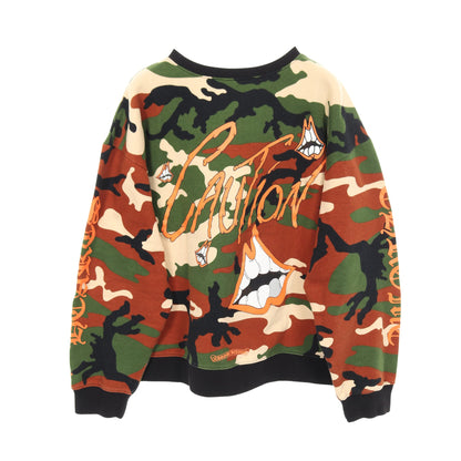 Chrome Hearts × MATTY BOY PPO CAUTION SWTSHRT スウェットシャツ クルーネック カモフラージュ コットン カーキグリーン マルチカラー クロムハーツ トップス Chrome Hearts