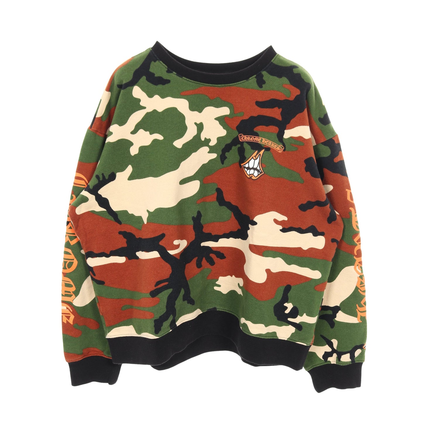 Chrome Hearts × MATTY BOY PPO CAUTION SWTSHRT スウェットシャツ クルーネック カモフラージュ コットン カーキグリーン マルチカラー クロムハーツ トップス Chrome Hearts