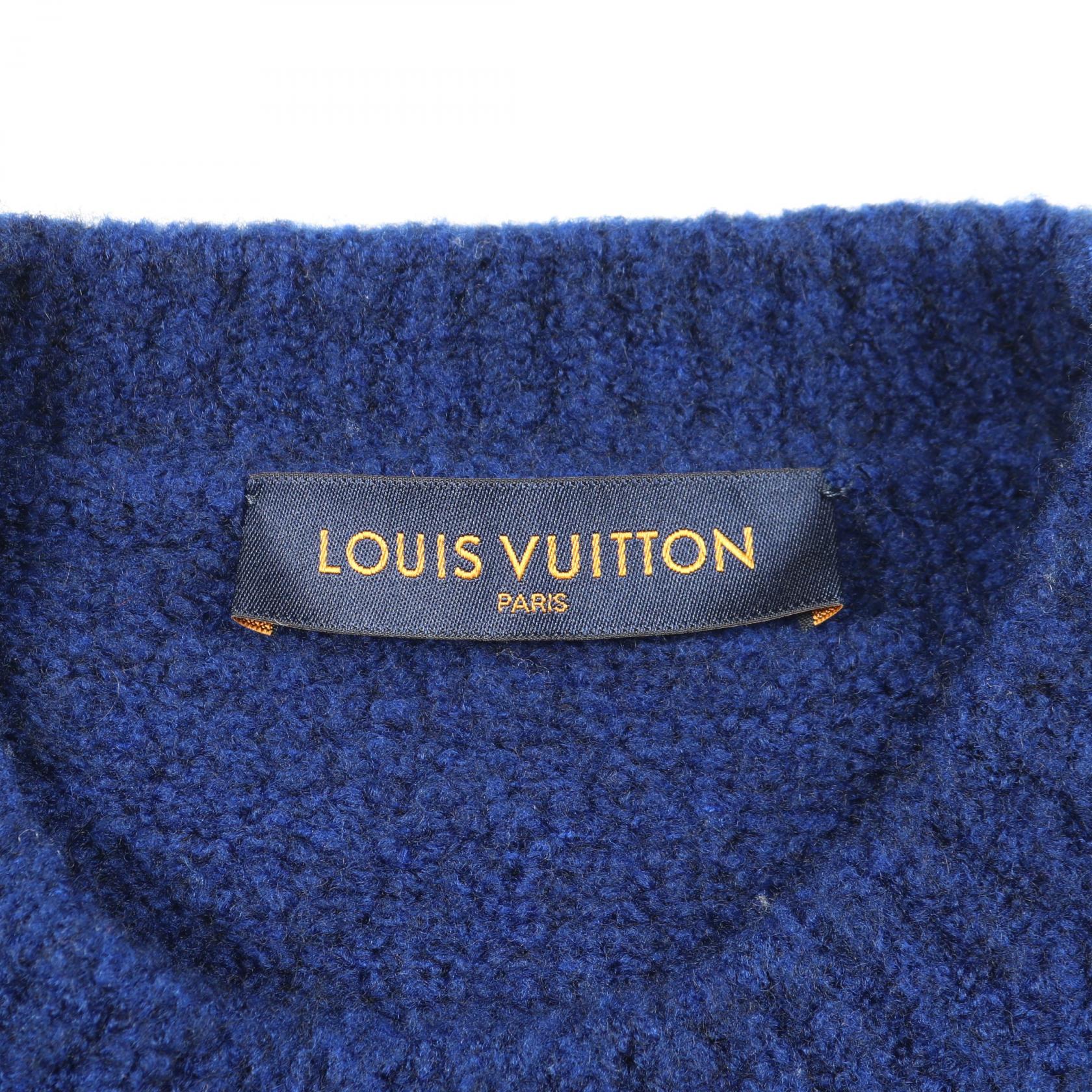 LVインタルシア ニット クルーネック ウール ブルー ルイヴィトン トップス LOUIS VUITTON