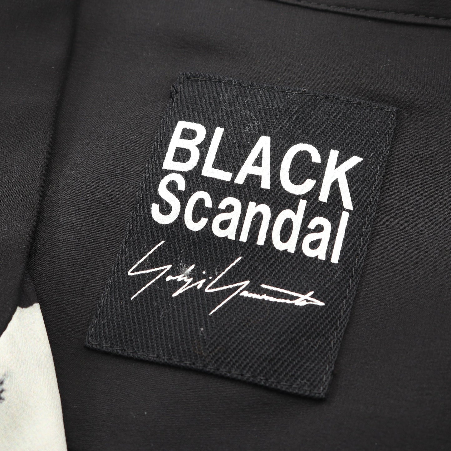オープンカラー シャツ 半袖 シルク ブラック ホワイト ブラックスキャンダル ヨウジヤマモト トップス BLACK Scandal Yohji Yamamoto