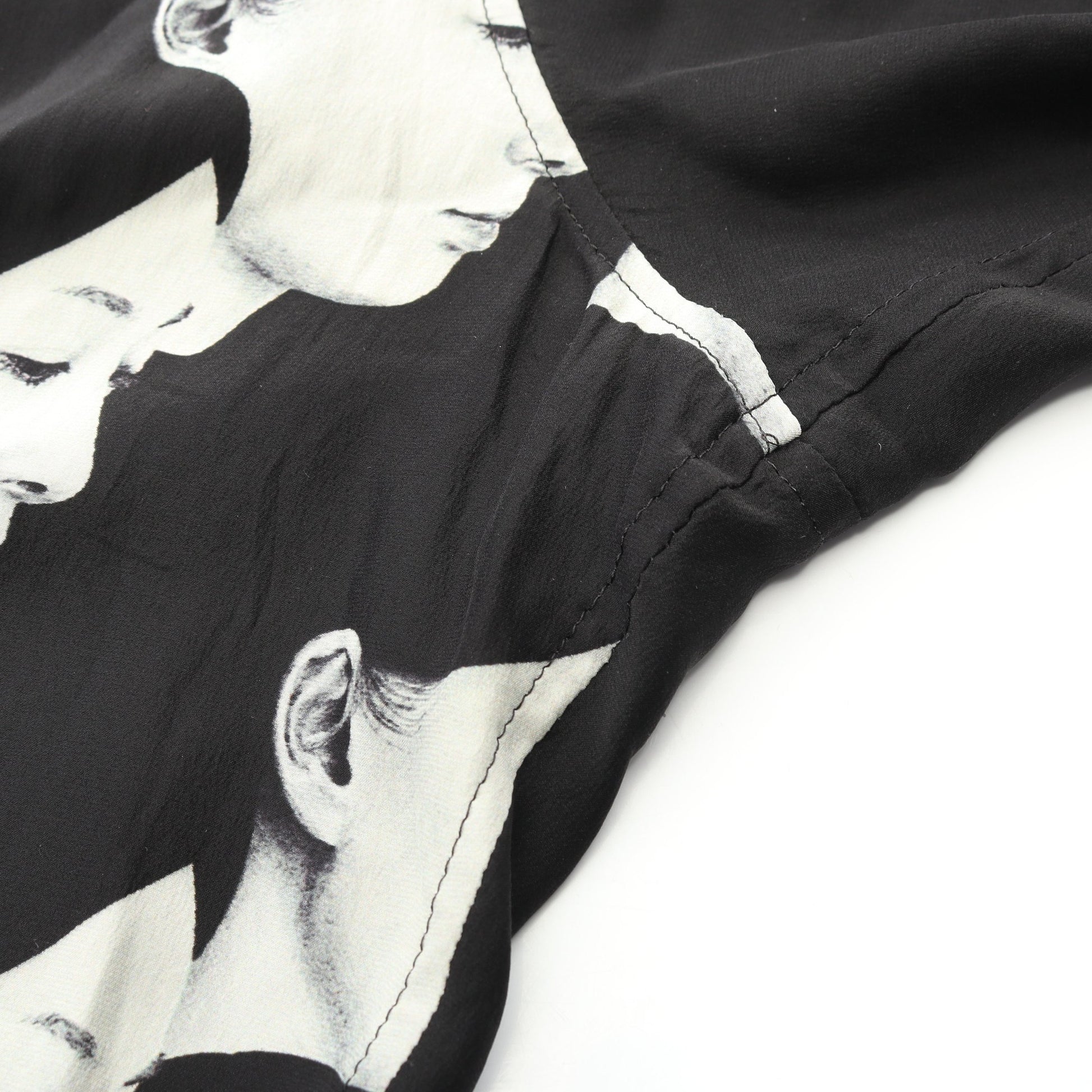 オープンカラー シャツ 半袖 シルク ブラック ホワイト ブラックスキャンダル ヨウジヤマモト トップス BLACK Scandal Yohji Yamamoto