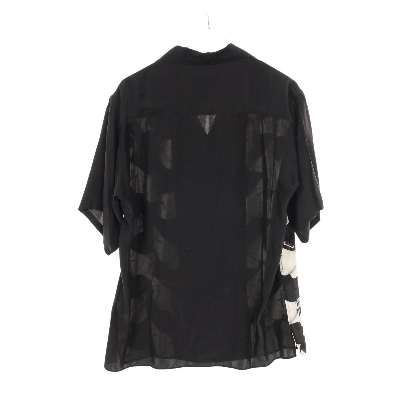 オープンカラー シャツ 半袖 シルク ブラック ホワイト ブラックスキャンダル ヨウジヤマモト トップス BLACK Scandal Yohji Yamamoto