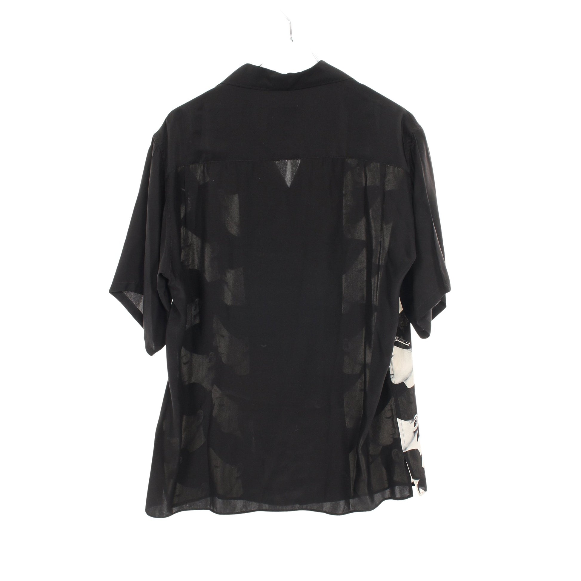 オープンカラー シャツ 半袖 シルク ブラック ホワイト ブラックスキャンダル ヨウジヤマモト トップス BLACK Scandal Yohji Yamamoto