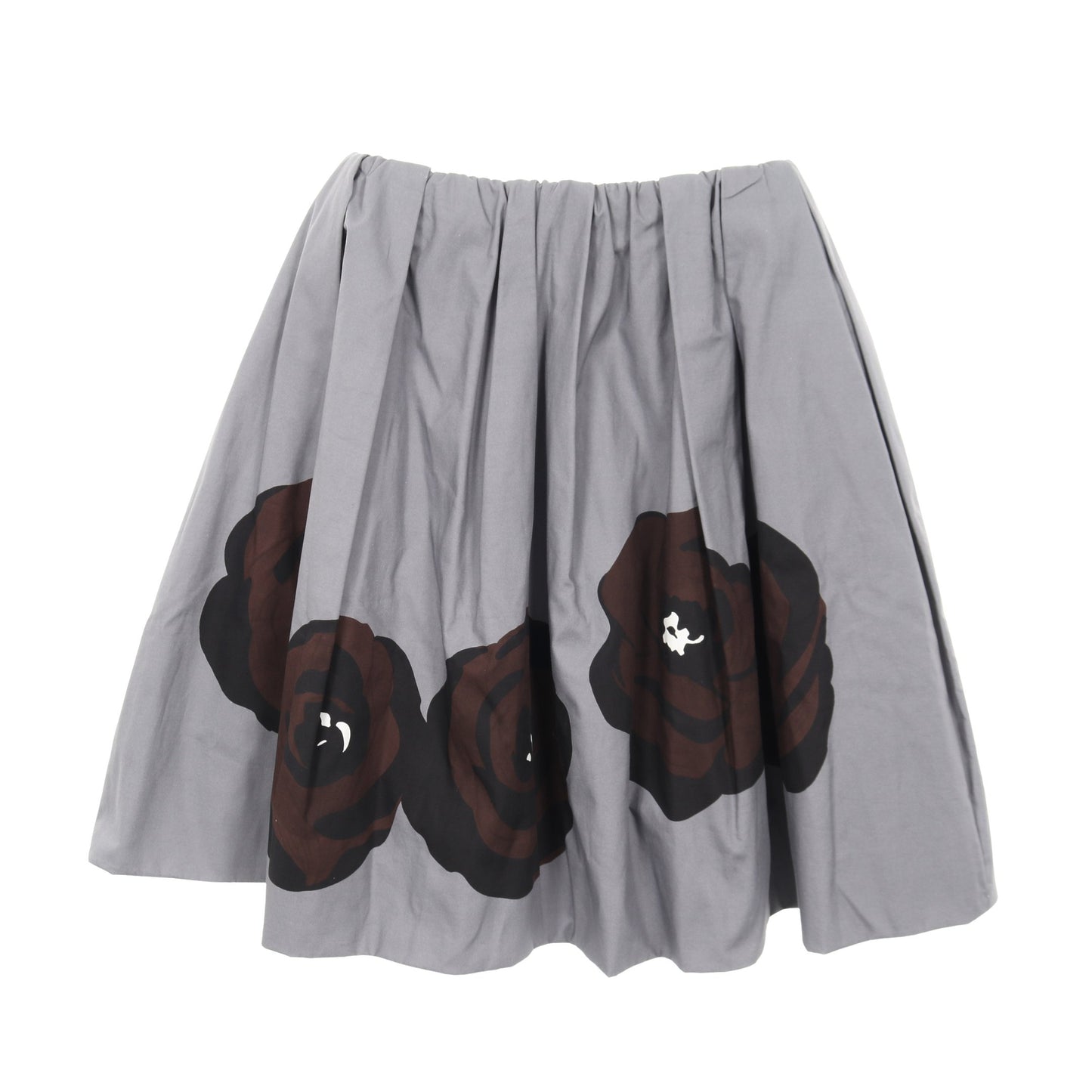 スカート 花柄 コットン グレー ダークブラウン ミュウミュウ ボトムス miu miu