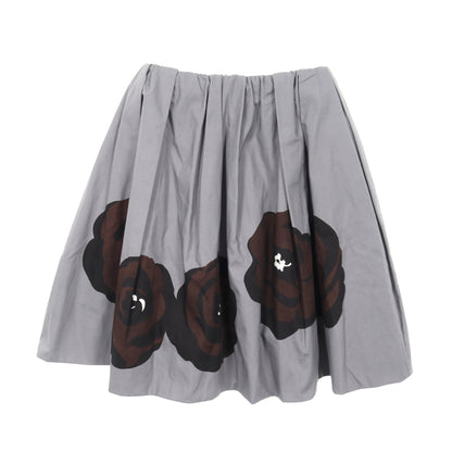 スカート 花柄 コットン グレー ダークブラウン ミュウミュウ ボトムス miu miu