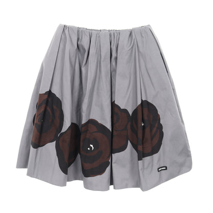 スカート 花柄 コットン グレー ダークブラウン ミュウミュウ ボトムス miu miu