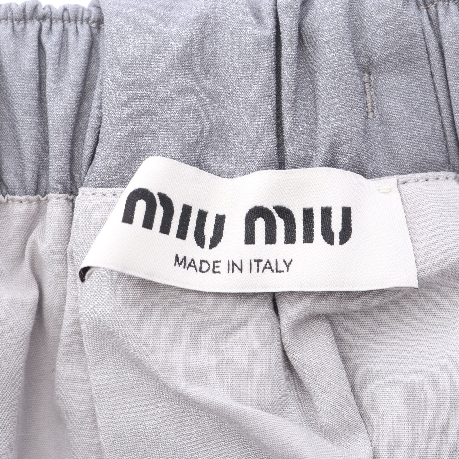スカート 花柄 コットン グレー ダークブラウン ミュウミュウ ボトムス miu miu