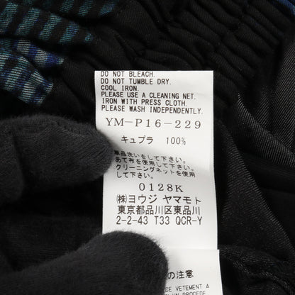 イージーパンツ ワイドパンツ グラフィックプリント キュプラ ブラック ブルー ワイズ ボトムス Y's