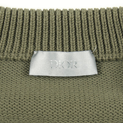 オブリーク ニット クルーネック コットン カーキグリーン ディオール トップス DIOR
