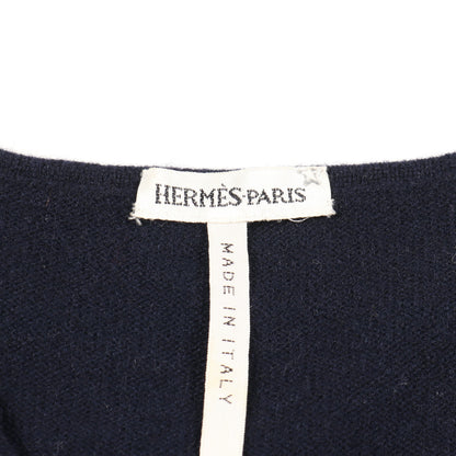 BAL DE BULLES ニット 水玉 ドット シルク カシミヤ ネイビー ブルー 切替 スターマーク エルメス トップス HERMES