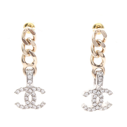 ココマーク ピアス GP ラインストーン ゴールド シルバー クリア B22S シャネル アクセサリー CHANEL