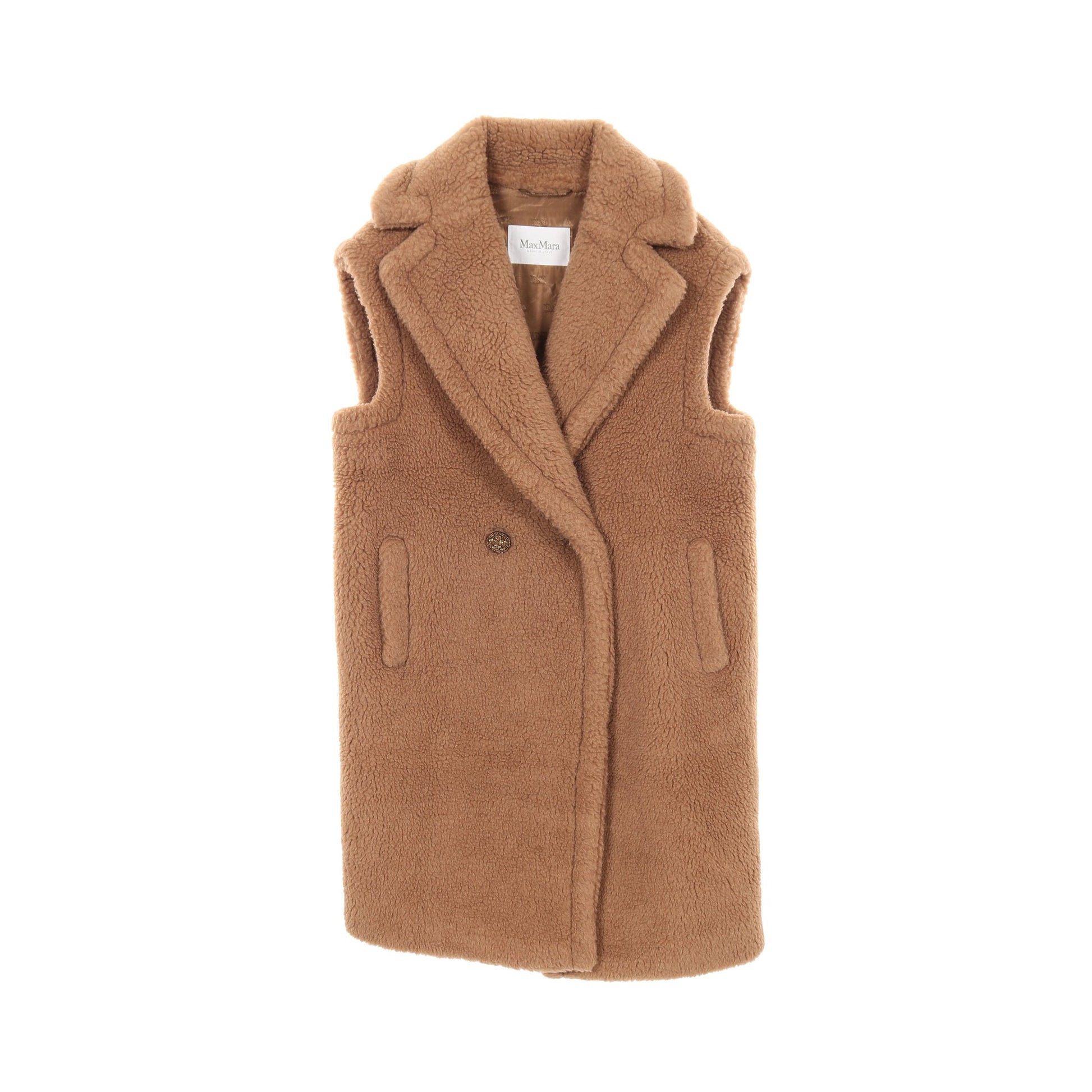 TEDDY テディベア ベスト コート キャメル シルク ブラウン マックスマーラ アウター Max Mara