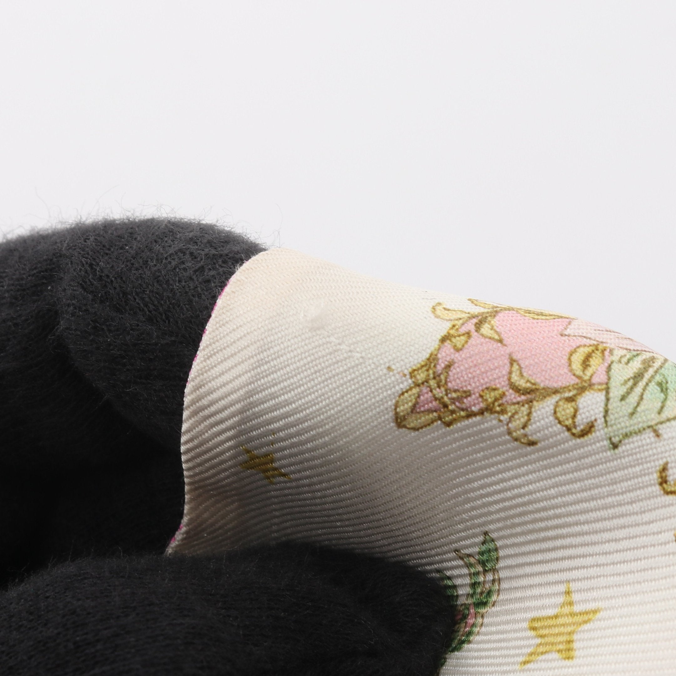 ミッツァ LUCKY STAR リボン スカーフ 花柄 シルク ピンクパープル