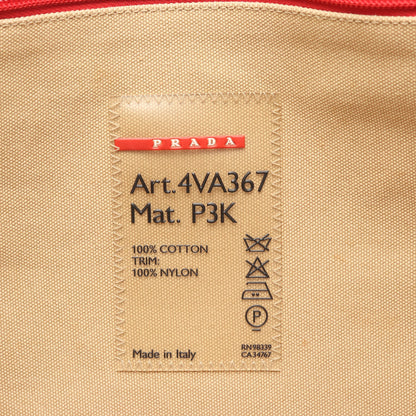 ハンドバッグ トートバッグ ロゴプリント キャンバス ベージュ レッド プラダスポーツ リネアロッサ バッグ PRADA SPORT LINEA ROSSA