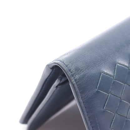 イントレチャート 二つ折り長財布 レザー ブルー ボッテガヴェネタ 財布・小物 BOTTEGA VENETA