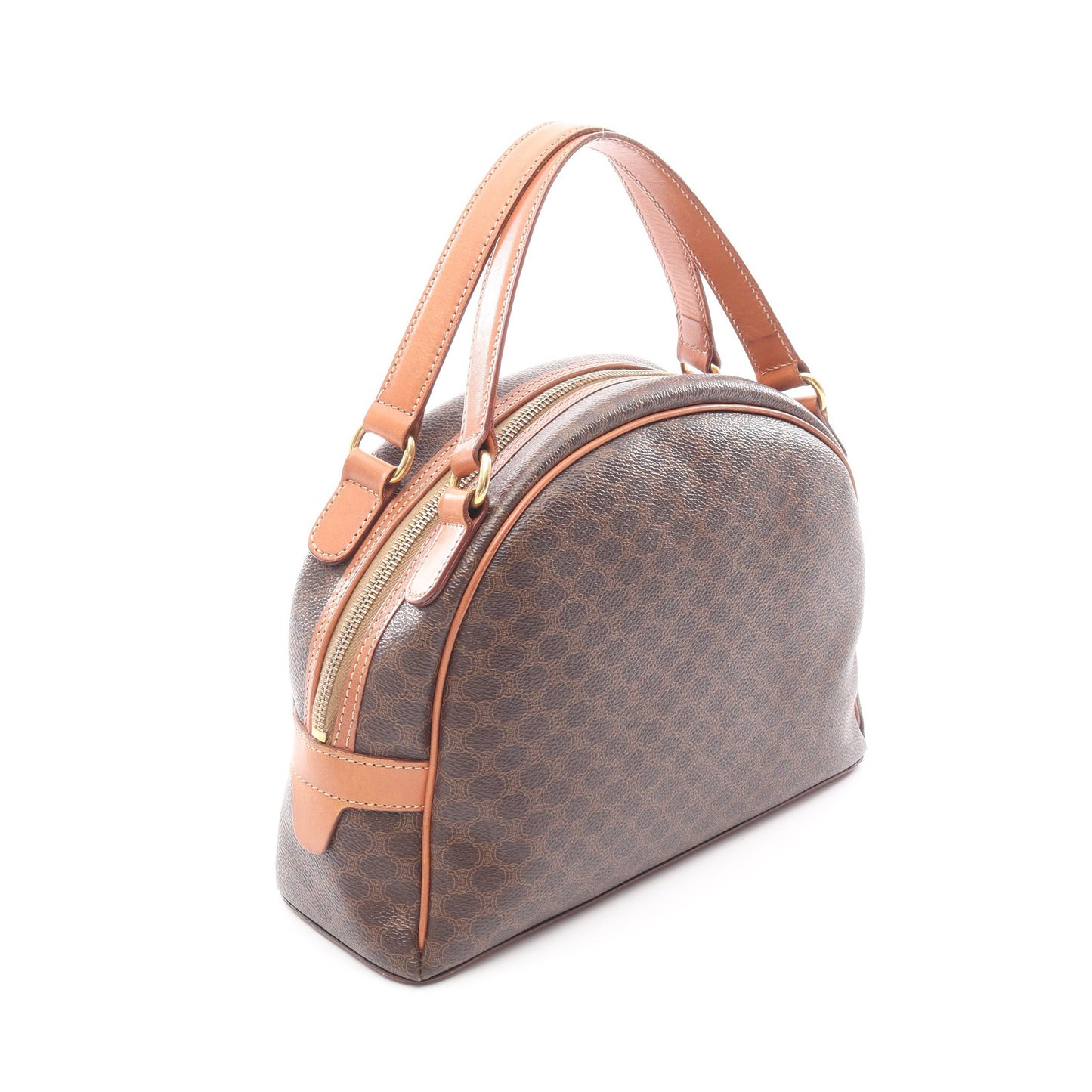 マカダム ハンドバッグ PVC レザー ダークブラウン ブラウン セリーヌ バッグ CELINE